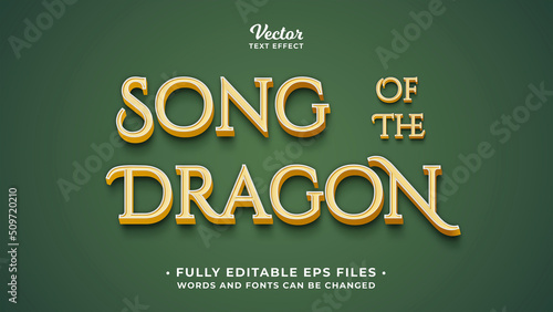 a song of the dragon fantasy text effect editable eps cc