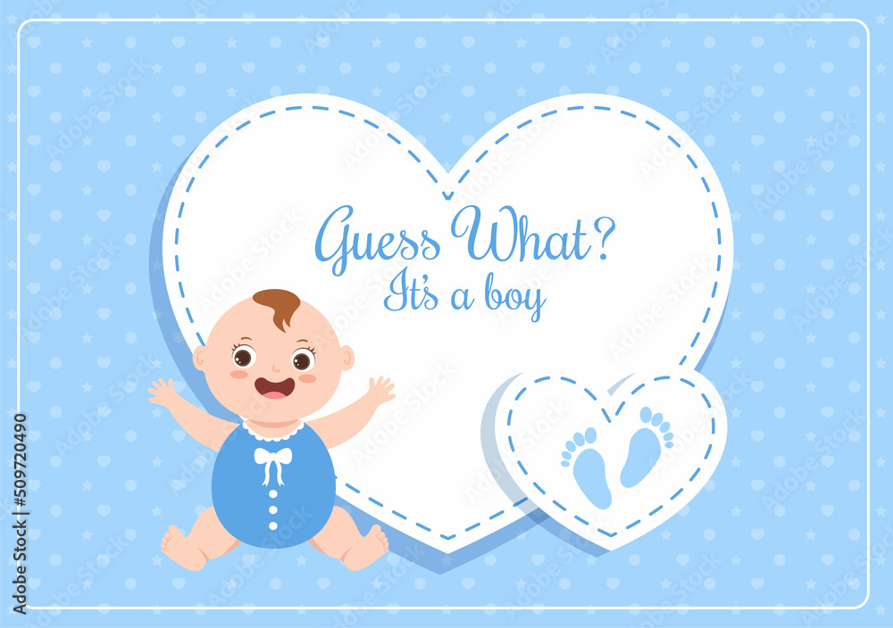 Birth Photo is it a Boy with a Baby Image and Blue Color Background Cartoon Illustration for Greeting Card or Signboard Birth Photo is it a Boy with a Baby Image and Blue Color Background Cartoon Illustration for Greeting Card or Signboard