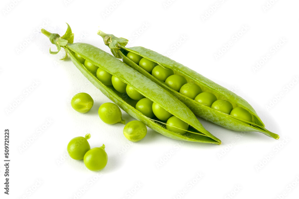 Green pea pod isolated on white. Green pea pod isolated on white.