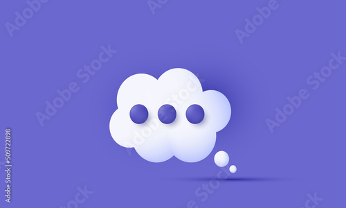 unique 3d speech cloud bubble chat message social media icon isolated on background.Trendy and modern vector in 3d style. © iqballwew
