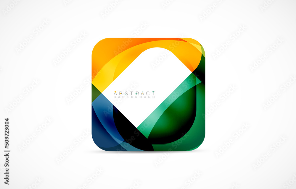 Minimal background. Abstract square shape with round corners created with wavy forms. Vector Illustration For Wallpaper, Banner, Background, Landing Page Minimal background. Abstract square shape with round corners created with wavy forms. Vector Illustration For Wallpaper, Banner, Background, Landing Page