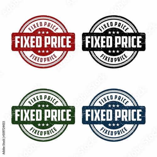 Fixed price grunge rubber stamp on white background, vector illustration