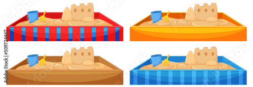 Children sand pit  on white background