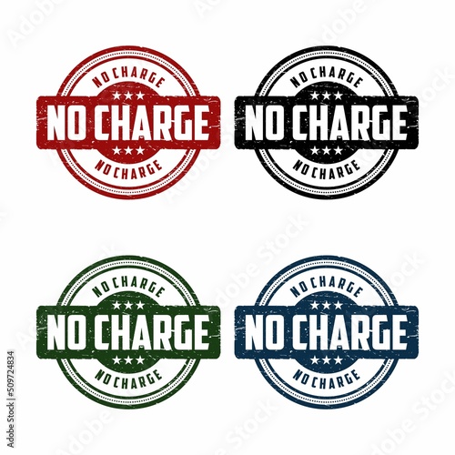 No charge grunge rubber stamp on white background, vector illustration
