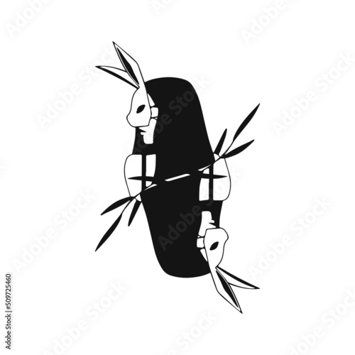 vector illustration of woman with bunny mask