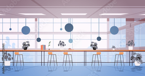 modern coworking area office interior empty no people open space cabinet room with furniture horizontal