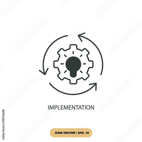 implementation icons symbol vector elements for infographic web