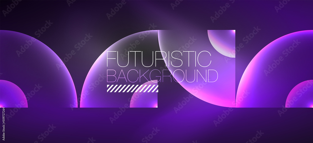 Foto Shiny neon geometric abstract background