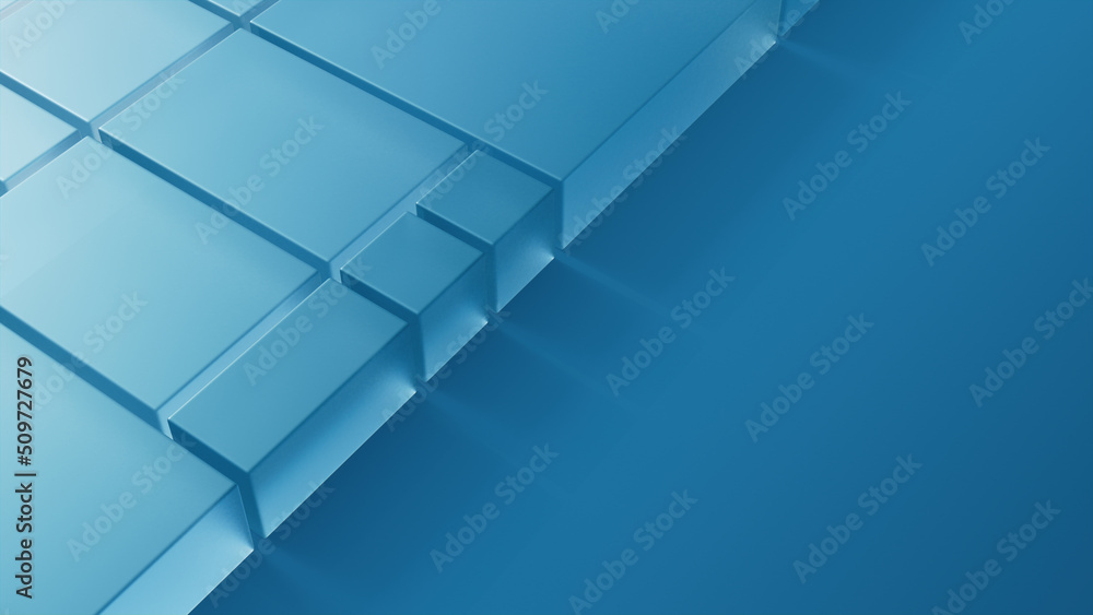 Translucent Shapes on a Blue Surface. Innovative Tech Aesthetic with copy space. 3D Render. Translucent Shapes on a Blue Surface. Innovative Tech Aesthetic with copy space. 3D Render.