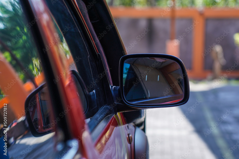 Right side car rearview mirror. Right side car rearview mirror.