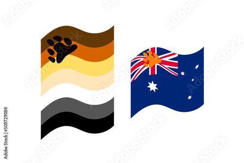 Bear pride flags set vector illustration.
