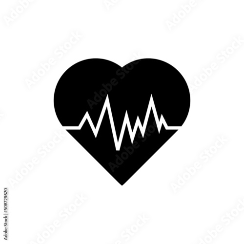 Heart beat icon in isolated on background. symbol for your web site design Heart beat icon logo, app, Heart beat icon Vector illustration.
