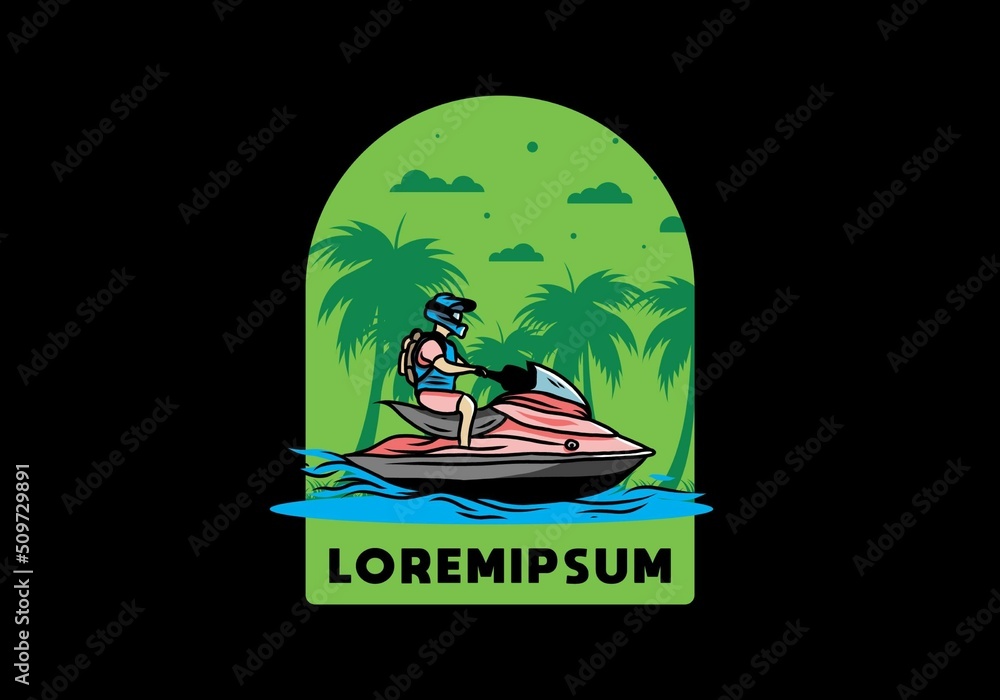 jet sky sport on the beach illustration jet sky sport on the beach illustration