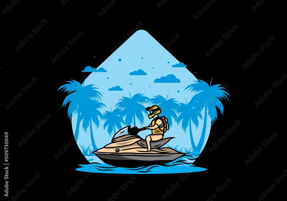 jet sky sport on the beach illustration jet sky sport on the beach illustration