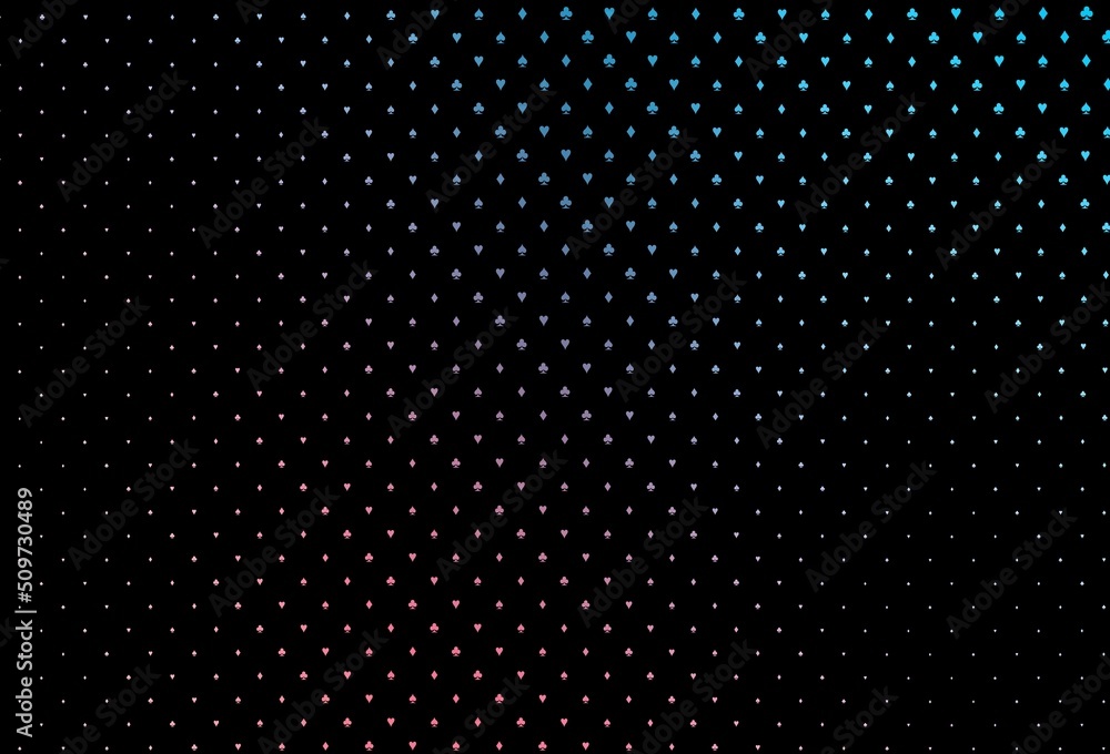 Dark blue, red vector template with poker symbols. Dark blue, red vector template with poker symbols.