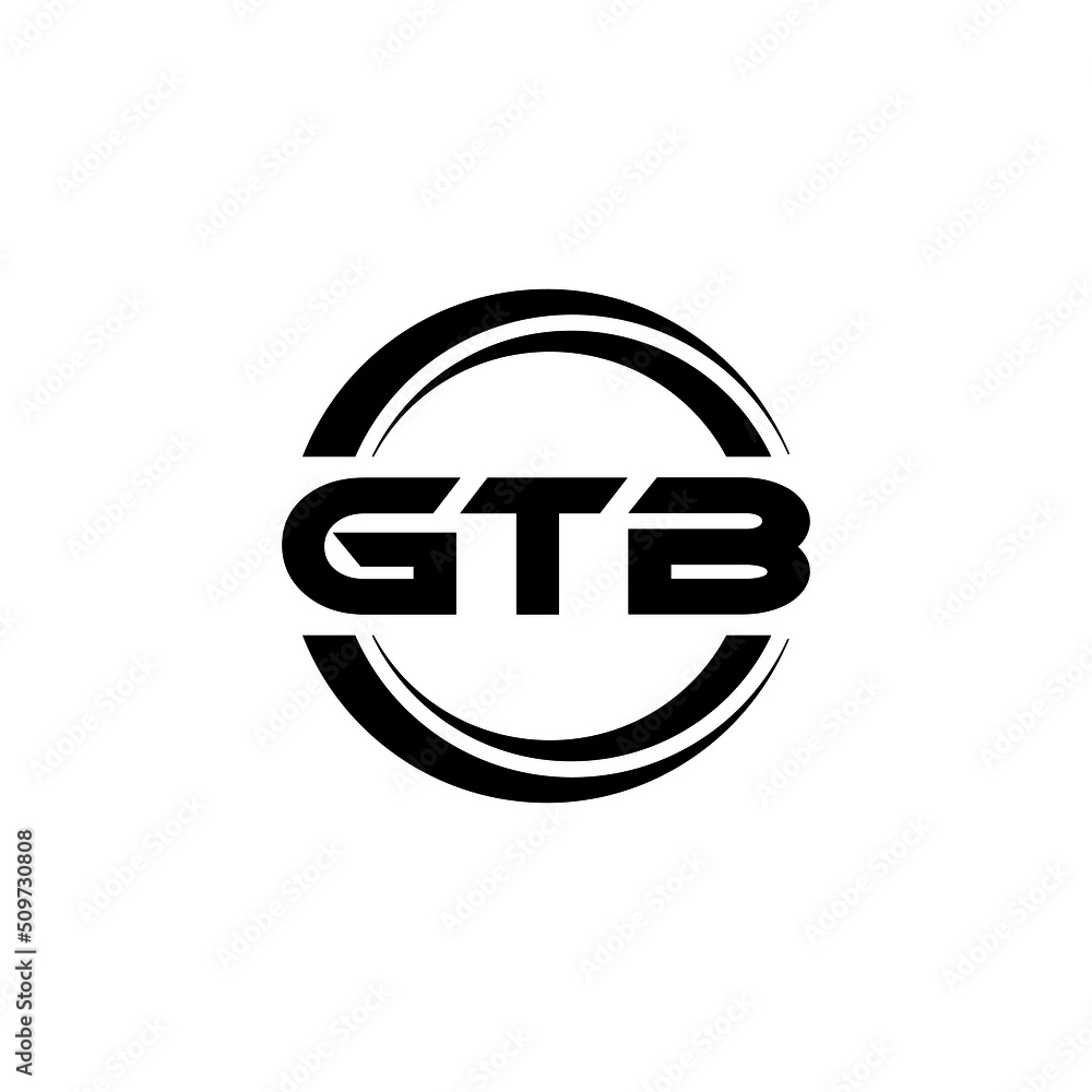 GTB letter logo design with white background in illustrator, vector logo modern alphabet font overlap style. calligraphy designs for logo, Poster, Invitation, etc.