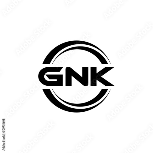 GNK letter logo design with white background in illustrator  vector logo modern alphabet font overlap style. calligraphy designs for logo  Poster  Invitation  etc.