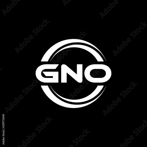 GNO letter logo design with black background in illustrator  vector logo modern alphabet font overlap style. calligraphy designs for logo  Poster  Invitation  etc.