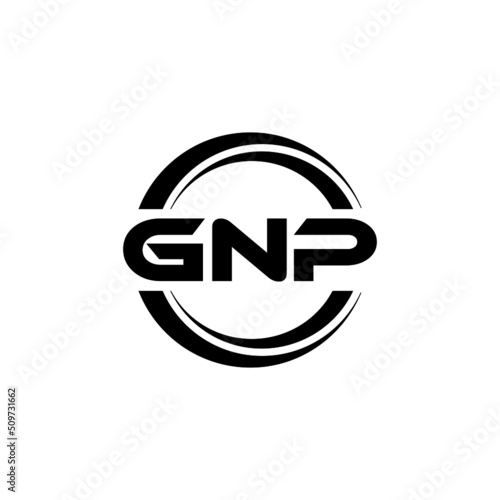 GNP letter logo design with white background in illustrator  vector logo modern alphabet font overlap style. calligraphy designs for logo  Poster  Invitation  etc.
