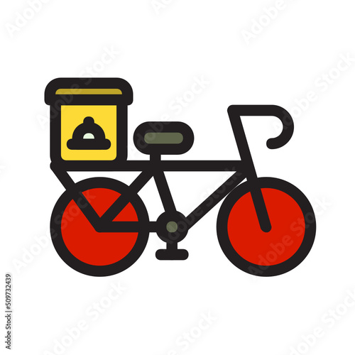 Bike food delivery , Food Delivery filled outline icon.