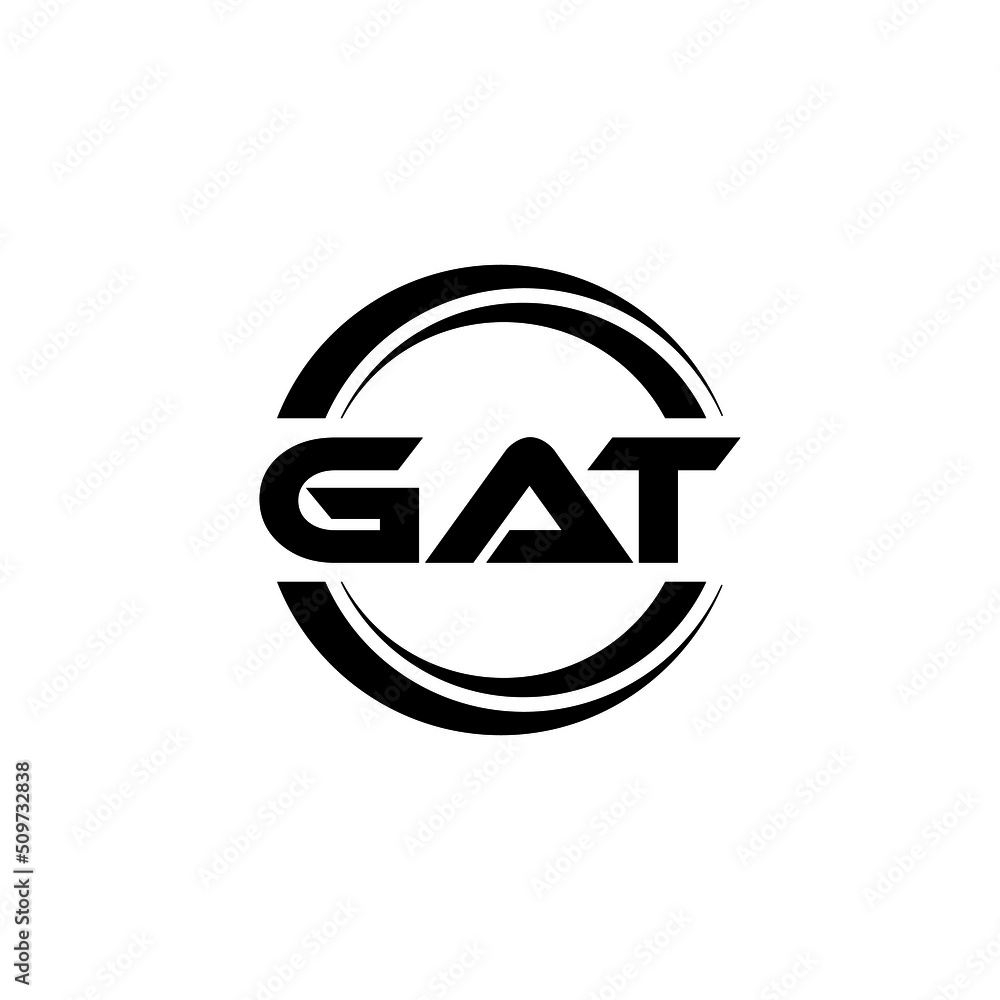 GAT letter logo design with white background in illustrator, vector