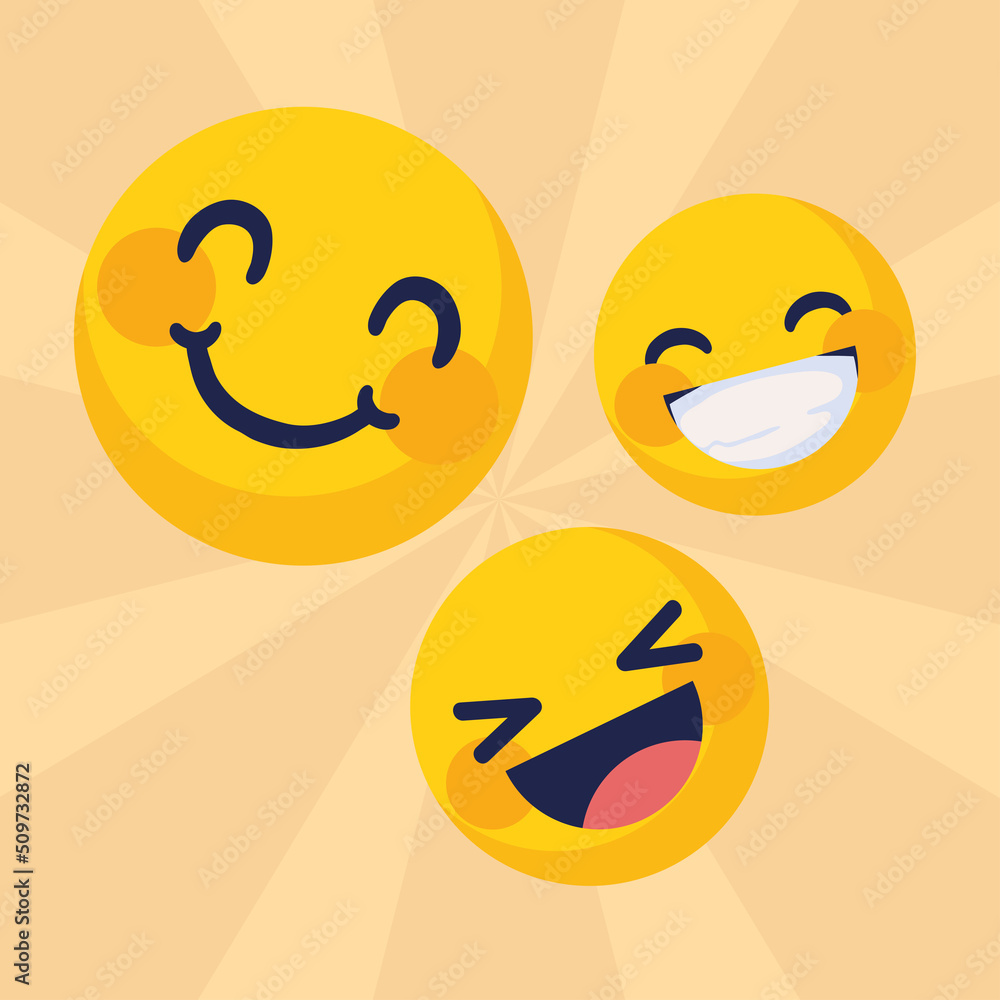 Fototapeta premium emoticon face happy