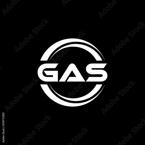 GAS letter logo design with black background in illustrator, vector logo modern alphabet font overlap style. calligraphy designs for logo, Poster, Invitation, etc.