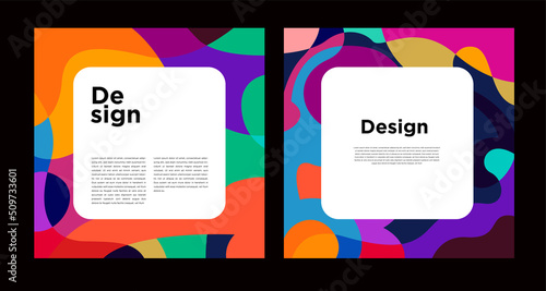 Vector colorful abstract geometric and curve for banner social media template