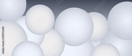 Abstract background with gradient balls circle white grey