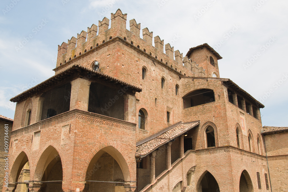 Historic center of Castell'Arquato medieval town in Emilia Romagna, Italy