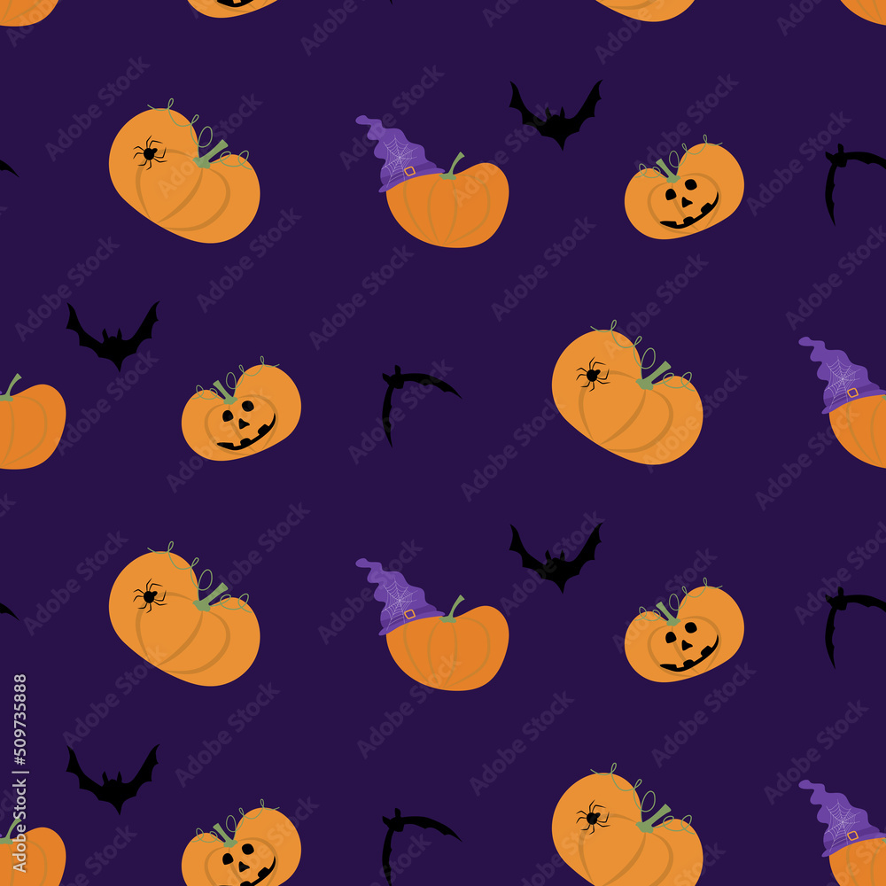 Pumpkins with bats pattern Pumpkins with bats pattern
