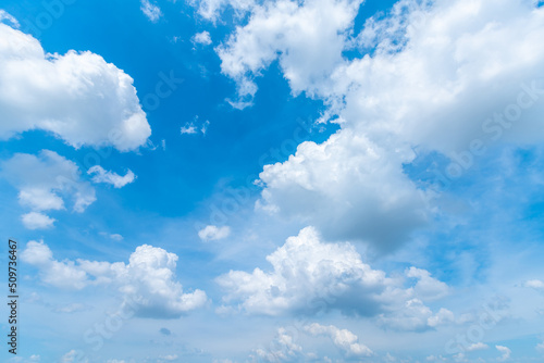 beautiful airatmosphere bright blue sky background abstract clear texture with white clouds.