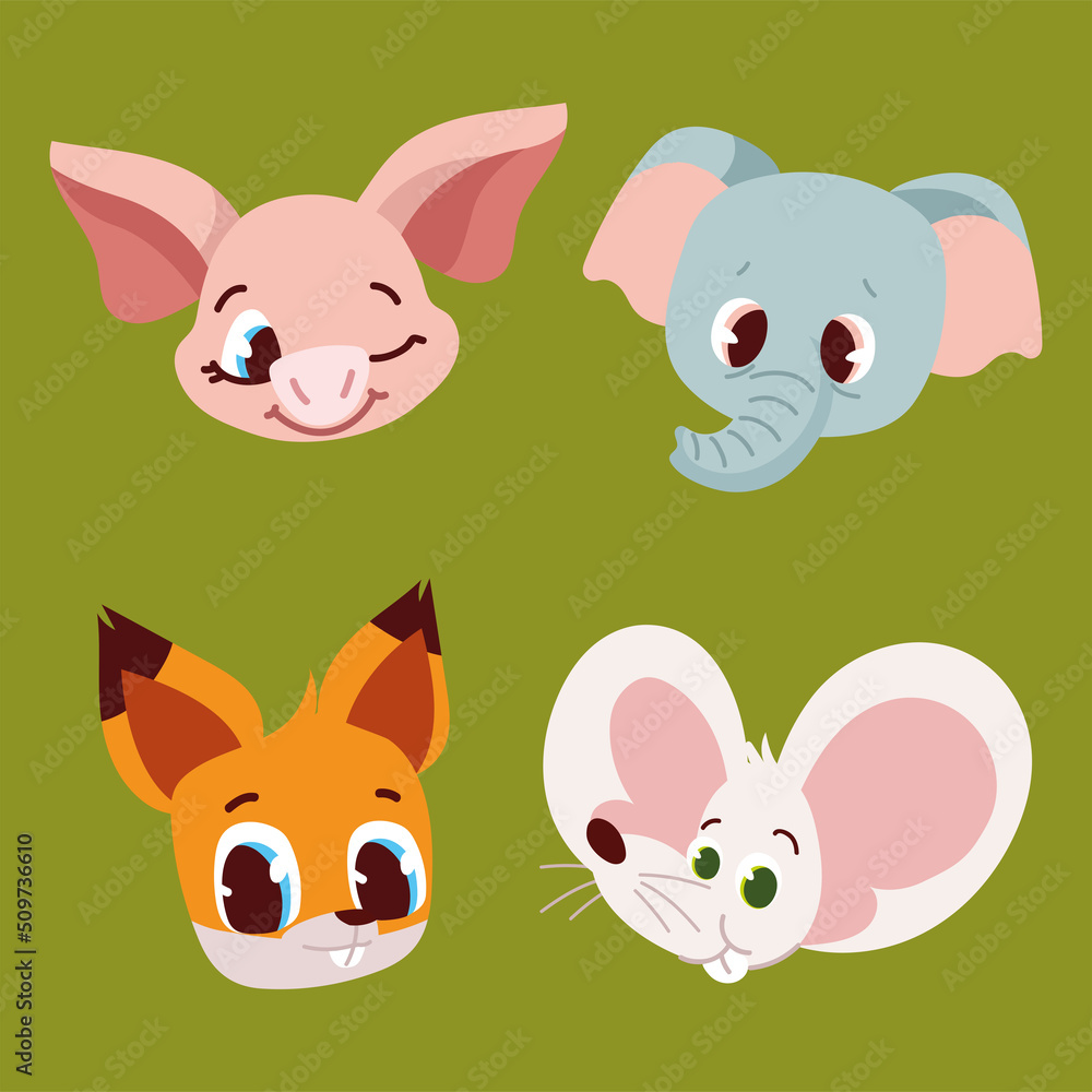 set of animals detailed set of animals detailed