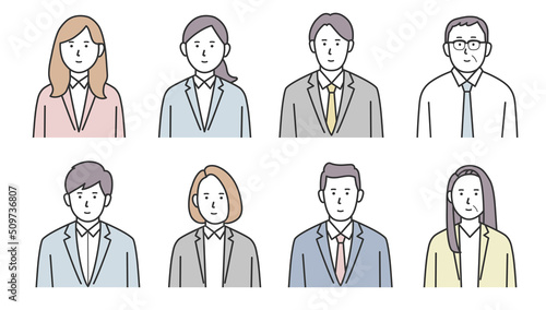 ビジネスパーソンのアイコンセット1