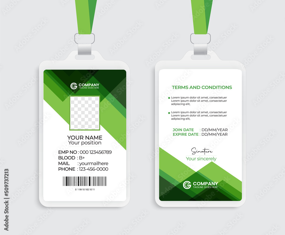 Modern Identity Employee Abstract professional, corporate office Id card design, Simple and Clean ID Card Design Template Modern Identity Employee Abstract professional, corporate office Id card design, Simple and Clean ID Card Design Template