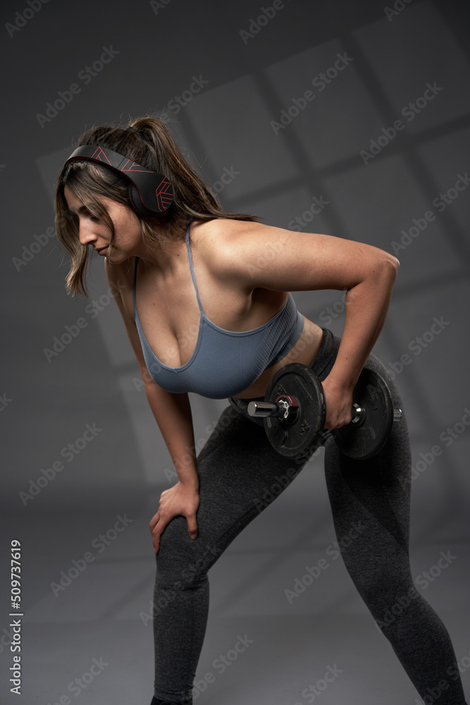 Size plus indian woman doing fitness workout Size plus indian woman doing fitness workout