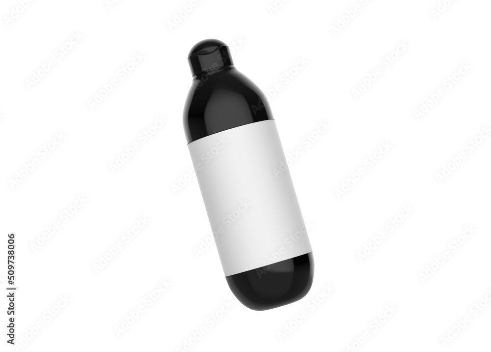 Glossy Plastic Cosmetic Bottle Mockup Isolated on White Background. 3d illustration Glossy Plastic Cosmetic Bottle Mockup Isolated on White Background. 3d illustration