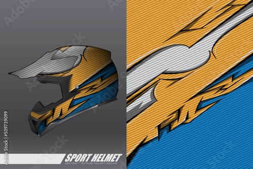 Racing helmet wrap decal and vinyl sticker design illustration