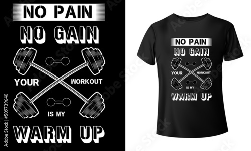Canvas Print No pain no gain is my warm-up t-shirt design