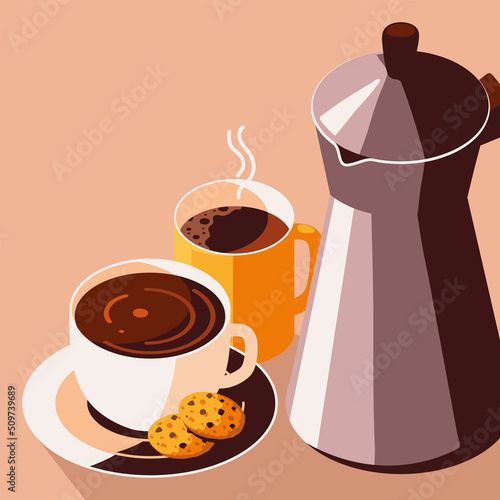 moka coffee and cookies