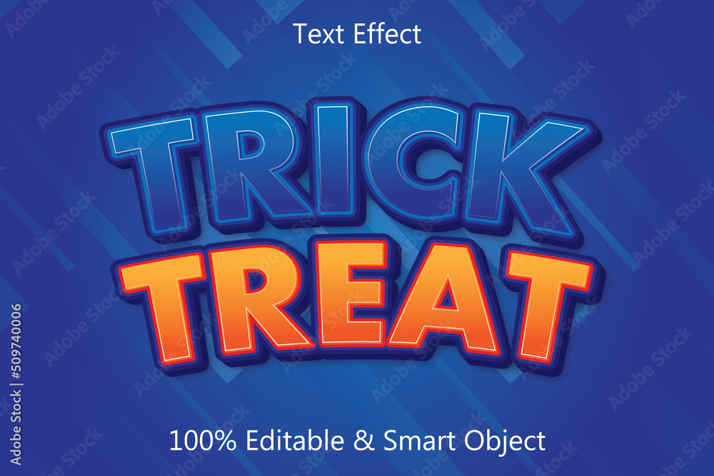 Trick treat editable text effect 3 dimension emboss cartoon style