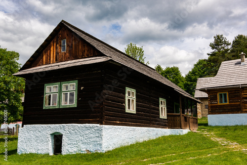 Wooden contemporary village near Stara Lubovna Castle in Slovakia