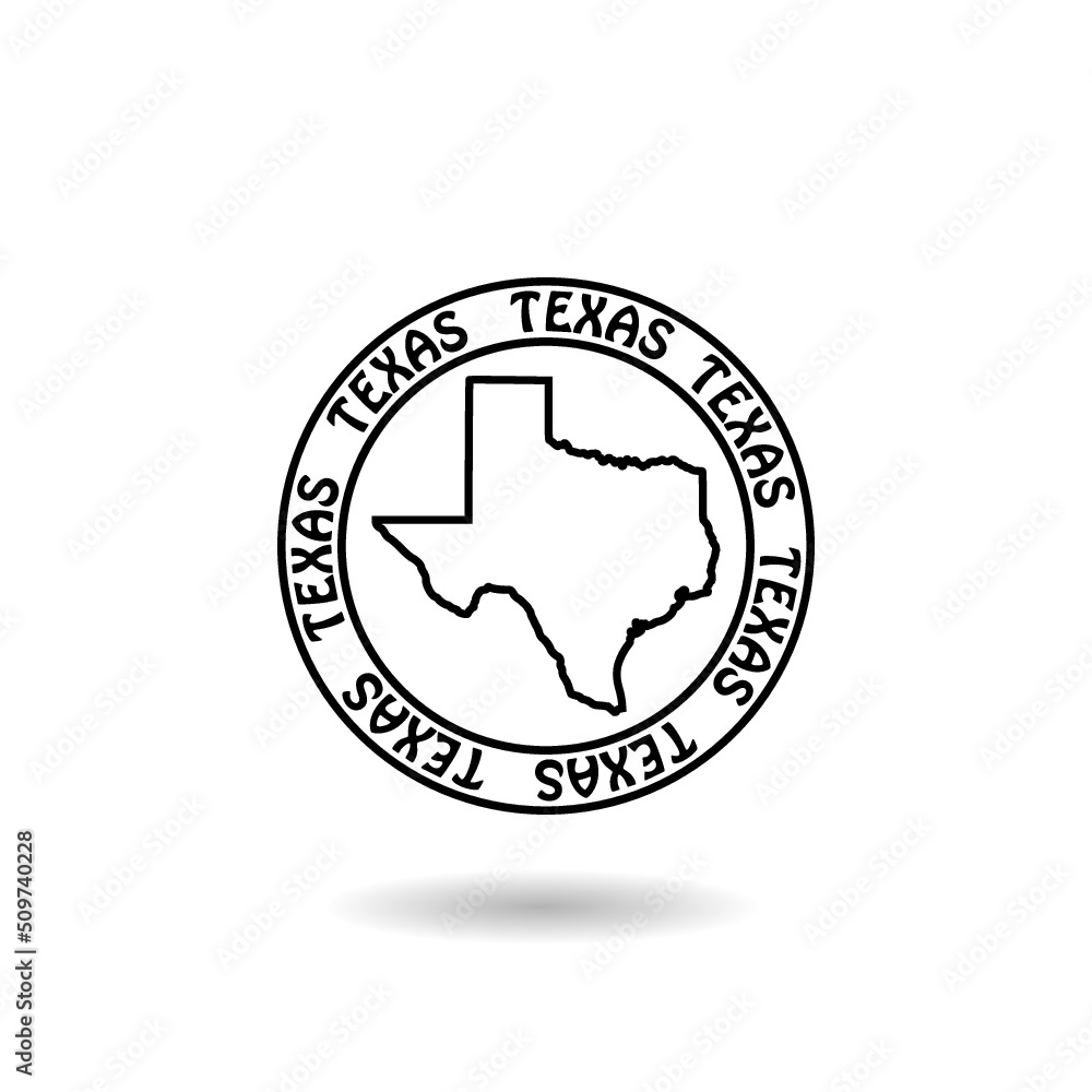 Texas map logo with shadow Texas map logo with shadow