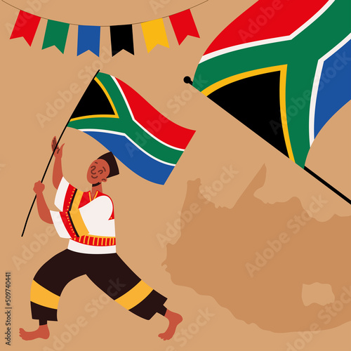 boy with south africa flag