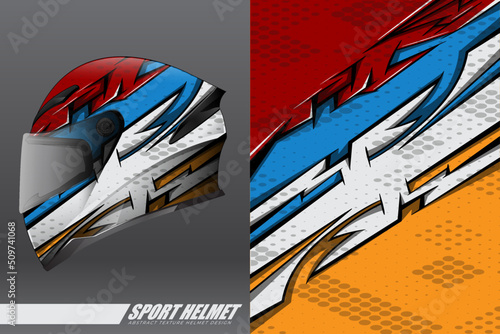 Racing helmet wrap decal and vinyl sticker design illustration
