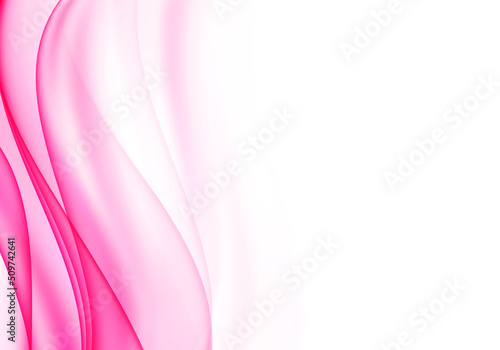 Abstact pink wave design with white isolated background. Vector illustration.