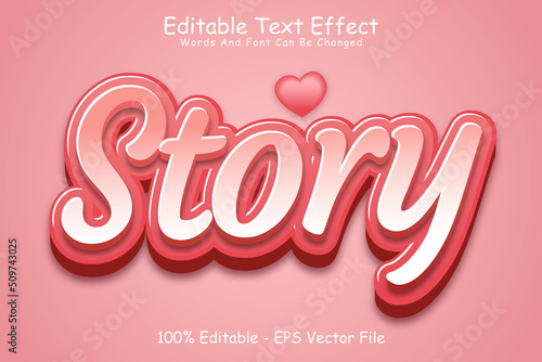 Story Editable Text Effect 3 Dimension Emboss Modern Style