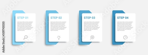 timeline infographic design with icons and 4 options or steps. infographics for business concept
