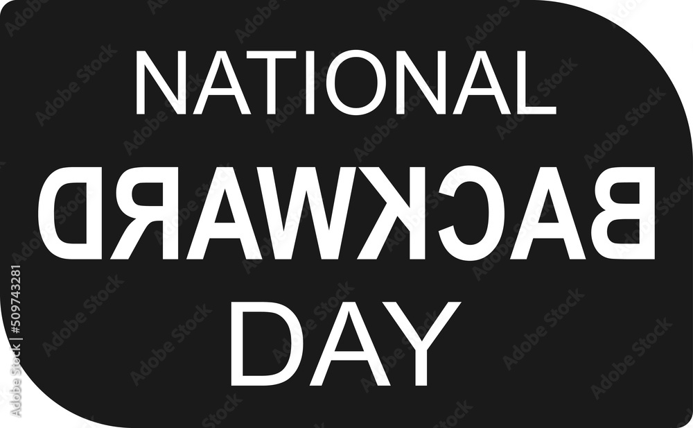 National backward day icon, backward day celebration icon vector