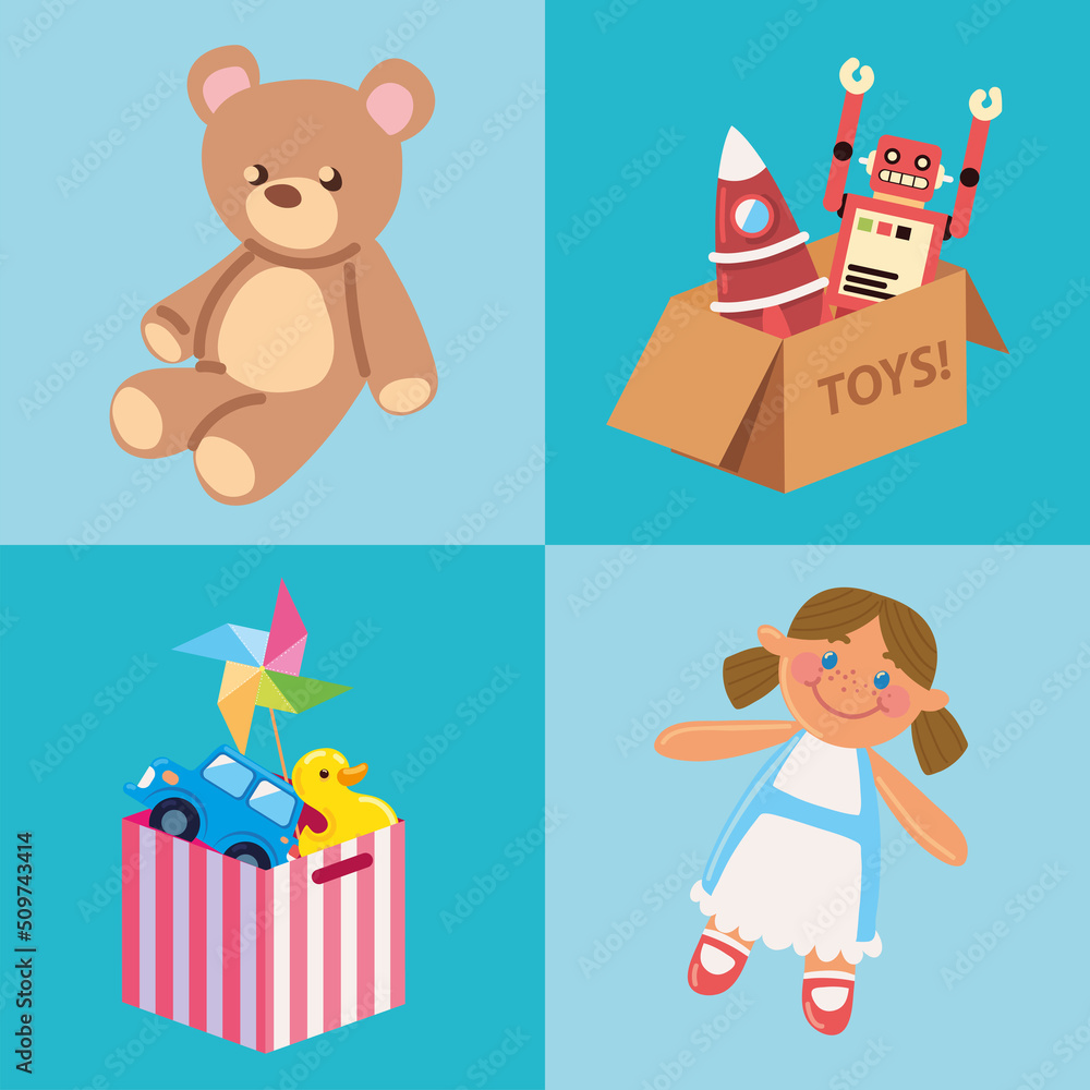 Fototapeta premium set of toys box